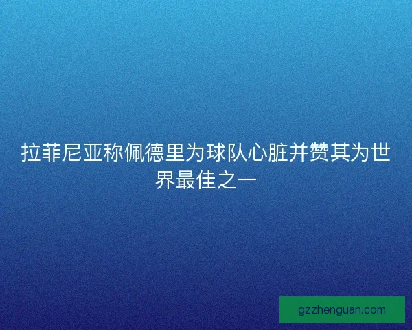 拉菲尼亚称佩德里为球队心脏并赞其为世界最佳之一 拉菲尼亚称佩德里为球队心脏并赞其为世界最佳之一